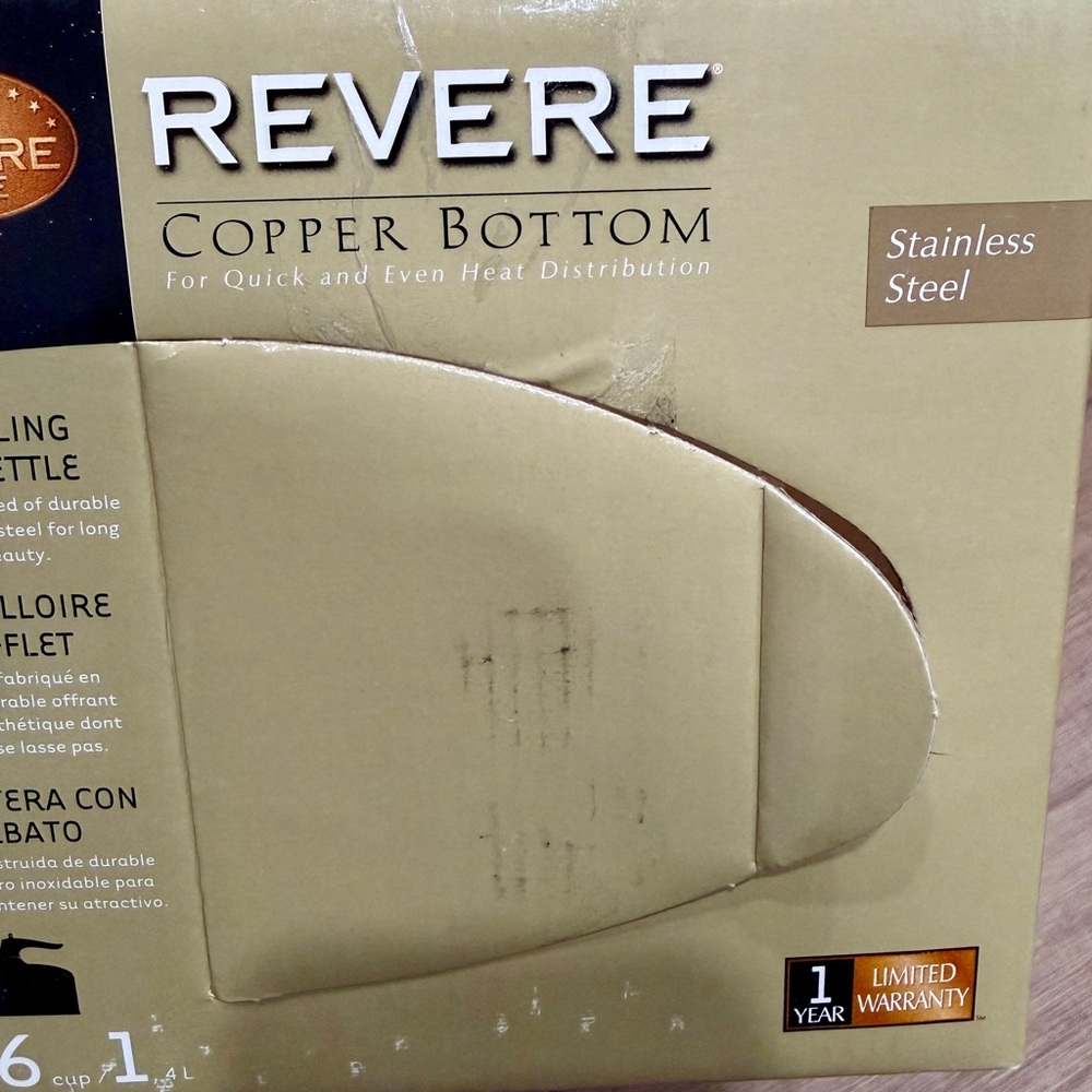 Revere Ware Stainless Steel Copper Bottom 6‎ Cup Whistling Tea Kettle 3511217 - Picture 14 of 16